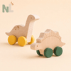 Voitures Dinosaures en Bois à Roulettes – Jouets d’Éveil et d’Imagination