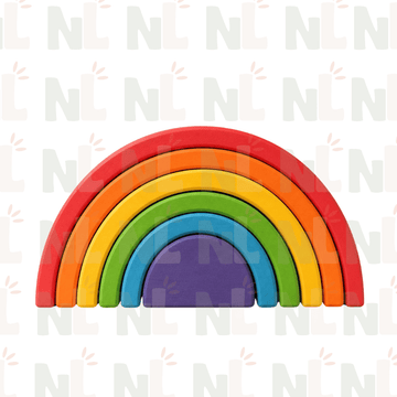 Arc-en-Ciel à Empiler en Bois – Jeu de Construction Coloré