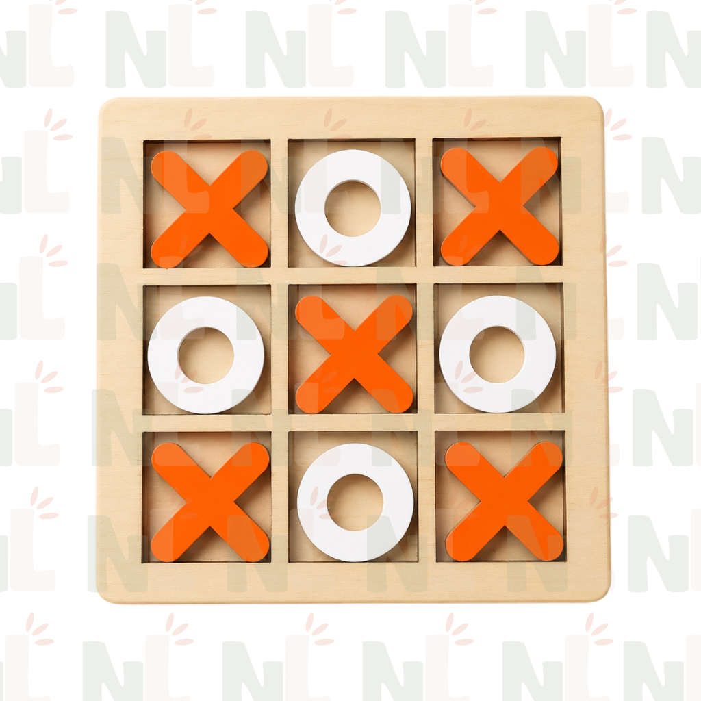 Jeu du Morpion en Bois – Jeu de Réflexion avec Pièces X et O