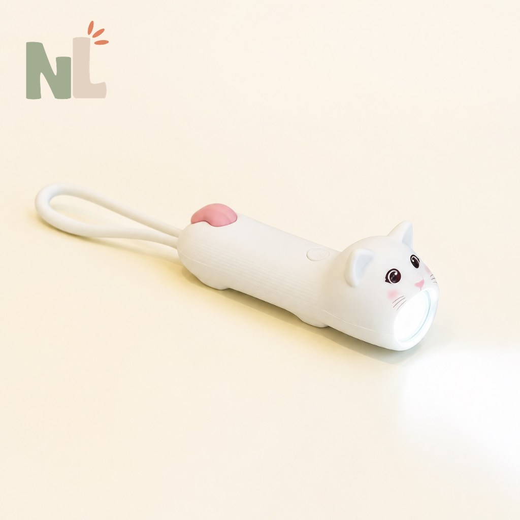 Lampe Torche Chat pour Enfant – Petite Lampe Nomade avec Dragonne