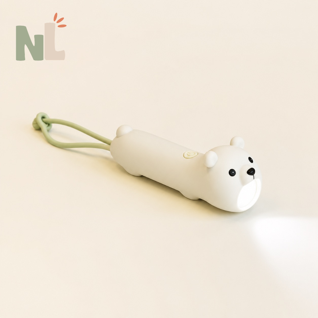 Lampe Torche Ours Polaire pour Enfant – Lampe Nomade avec Dragonne
