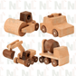 Lot de 4 Véhicules en Bois – Coffret Complet Chantier et Secours