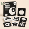 Cartes d’Éveil Visuel Noir et Blanc pour Bébé – 20 Cartes Recto Verso