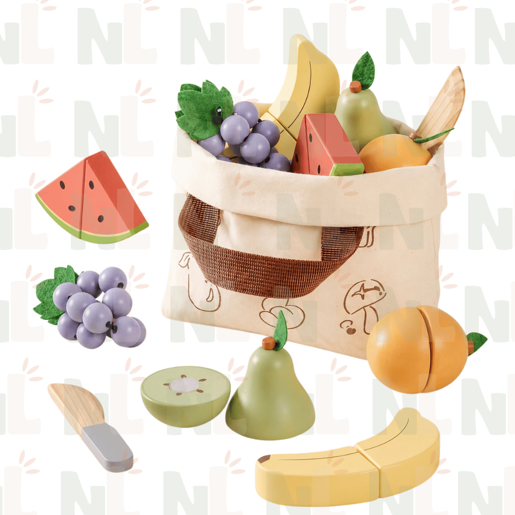 Panier de Fruits en Bois à Découper – Jeu de Marchand(e)