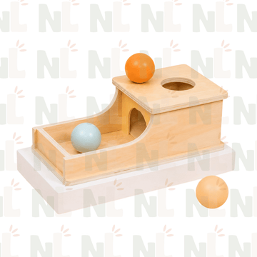 Boîte à Balles Montessori avec Rampe – Jeu de Motricité et de Permanence de l’Objet