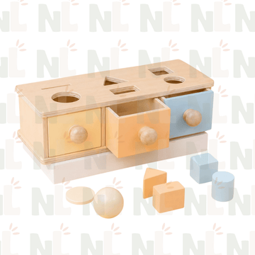 Boîte de Tri des Formes à Tiroirs en Bois – Jeu d’Association et de Motricité
