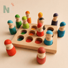 Jeu de Mémoire et d’Association des Couleurs en Bois – Plateau avec Pions