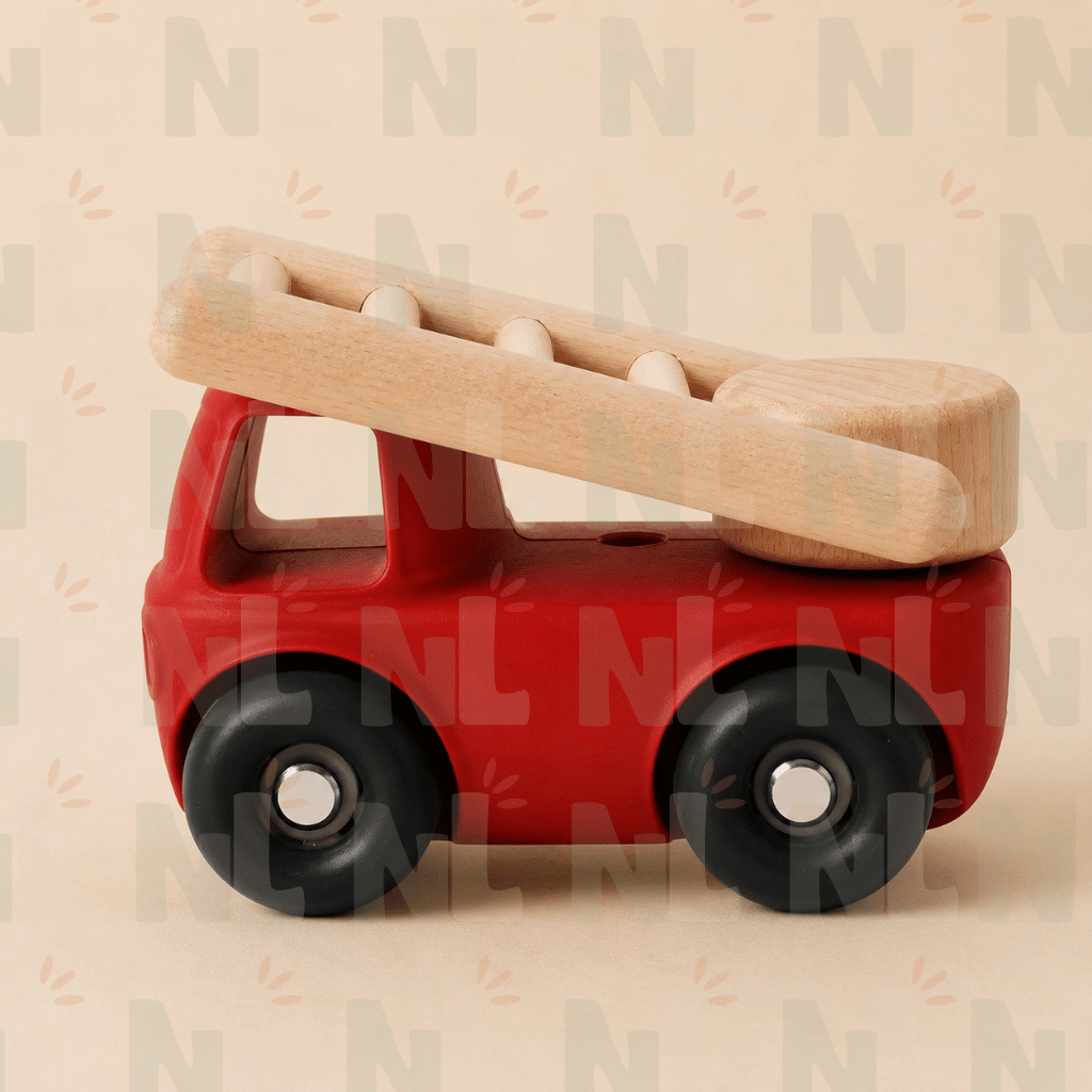 Camion de Pompiers en Silicone et Bois – Véhicule Métier