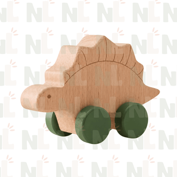 Voitures Dinosaures en Bois à Roulettes – Jouets d’Éveil et d’Imagination