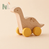 Voitures Dinosaures en Bois à Roulettes – Jouets d’Éveil et d’Imagination