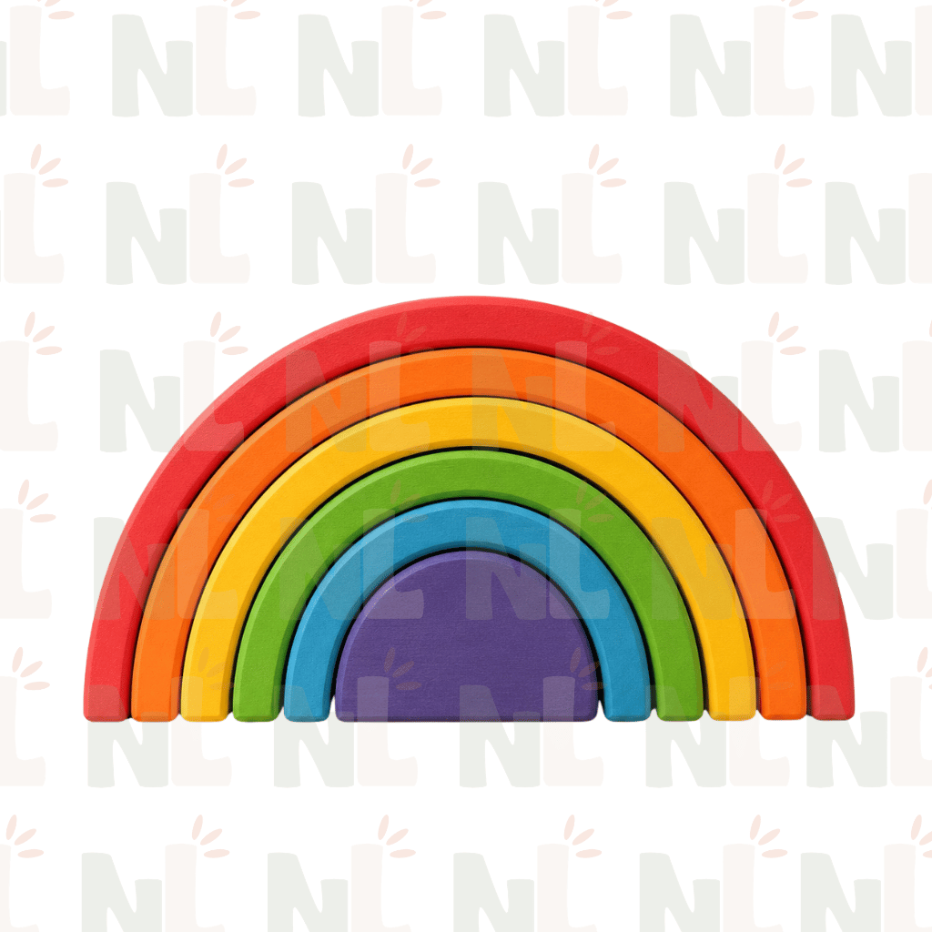 Arc-en-Ciel à Empiler en Bois – Jeu de Construction Coloré
