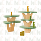 Jeu d’Équilibre Village en Bois – Maisons, Arbres et Personnages