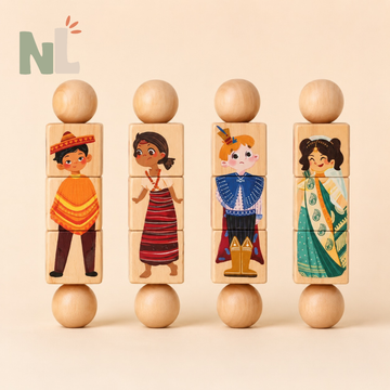 Puzzle en Cubes du Monde – Personnages et Tenues Traditionnelles