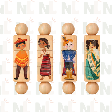 Puzzle en Cubes du Monde – Personnages et Tenues Traditionnelles