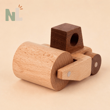 Rouleau Compresseur en Bois – Véhicule de Chantier dès 3 ans