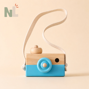 Appareil Photo en Bois pour Enfant – Jeu d’Imitation avec Bandoulièr