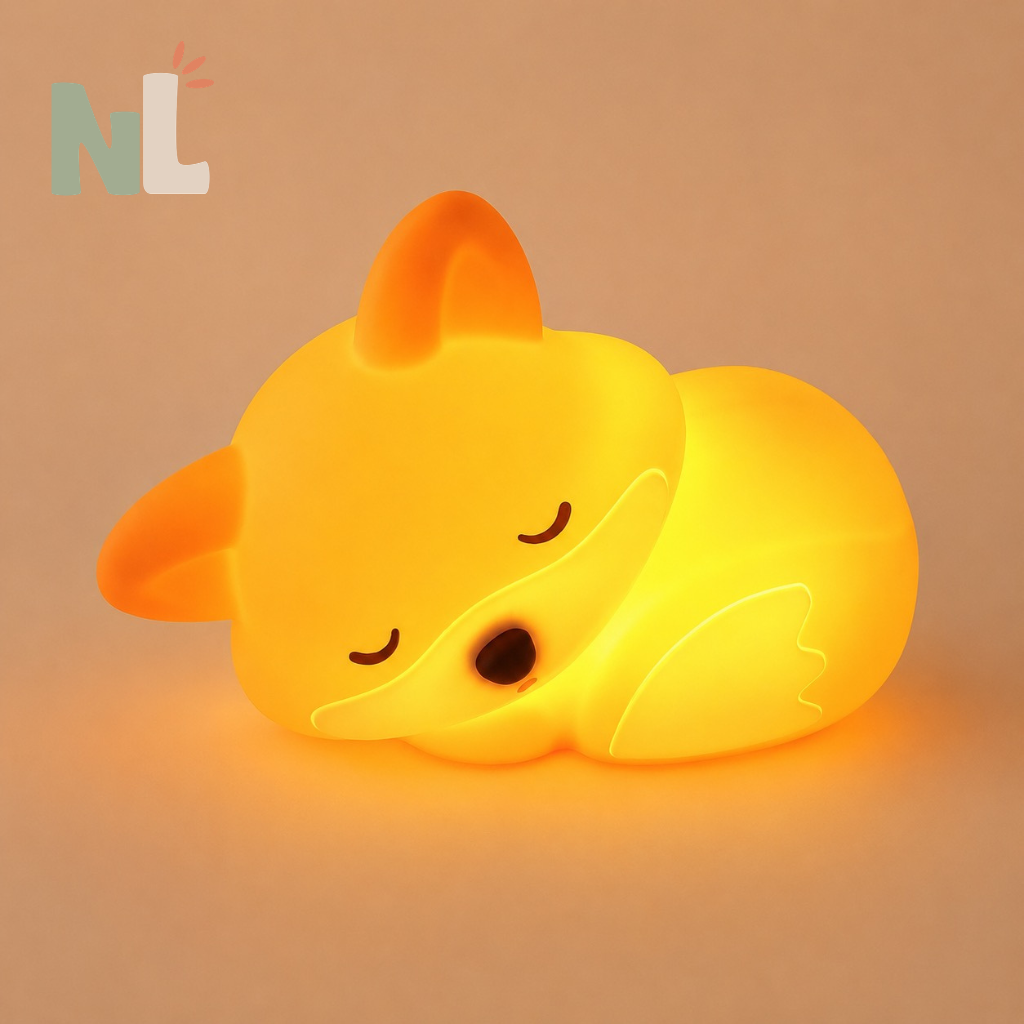 Veilleuse Renard Endormi – Lampe de Nuit Douce pour Enfant
