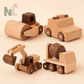 Lot de 4 Véhicules en Bois – Coffret Complet Chantier et Secours